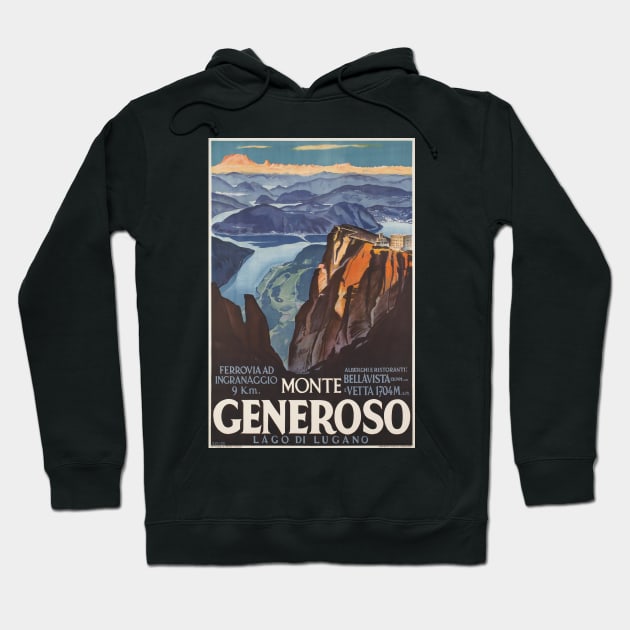 Monte Generoso, Travel Poster Hoodie by BokeeLee